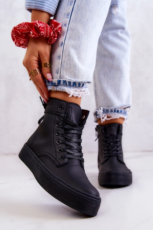 Damskie Wysokie Trampki BIG STAR II274096 Czarne