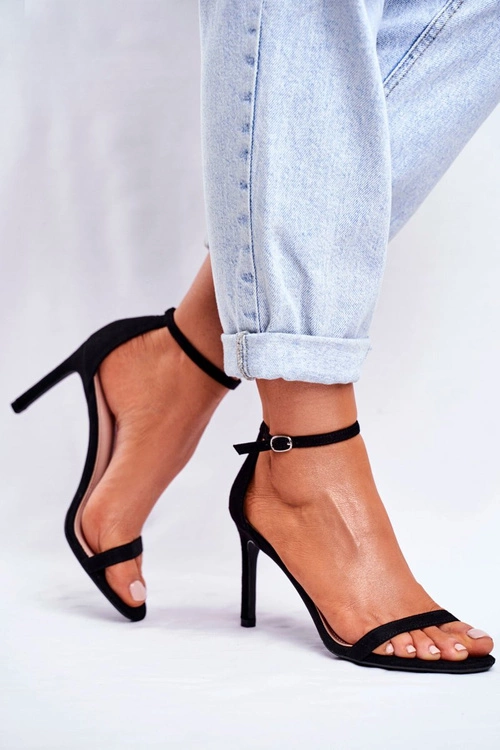 Sandały Damskie Na Szpilce Klasyczne Czarne Basilian