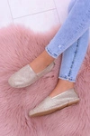 Brokatowe Espadryle Lu Boo Złote 