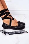 Wiązane Baleriny Lu Boo Czarne