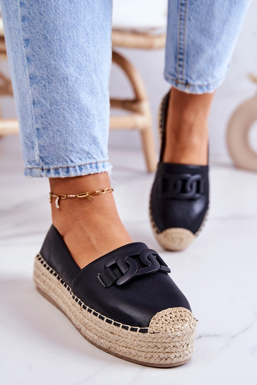 Klasyczne Espadryle Na Platformie Czarne Julianne