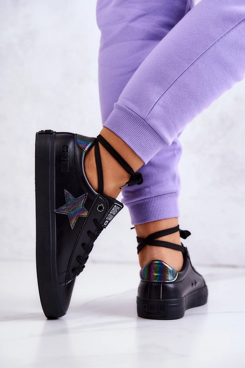 Skórzane Tenisówki Gwiazda Big Star JJ274243 Czarne