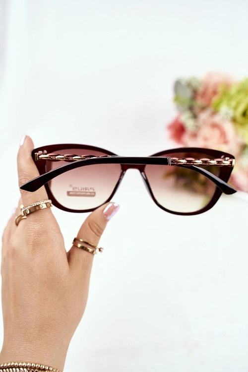 Okulary Przeciwsłoneczne Złote Prius PR-V32 Brązowe Gradient