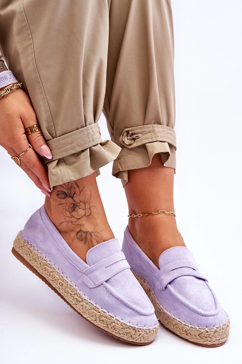 Damskie Zamszowe Espadryle Fioletowe Keyla