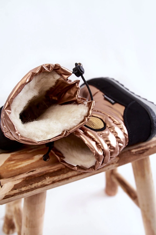 Wysokie Śniegowce Ocieplane Wełną Złote Lucia