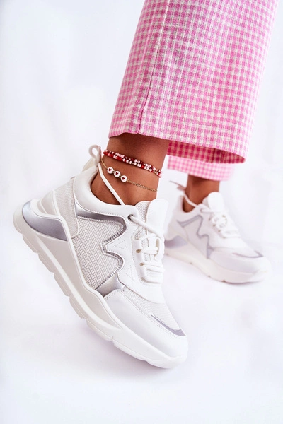 Damskie Modne Sneakersy Białe Allie