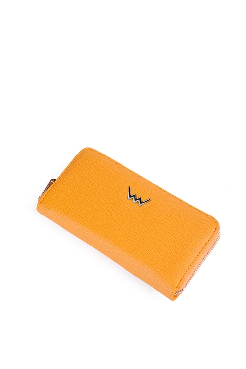 Duży Portfel Na Suwak Żółty Hailey