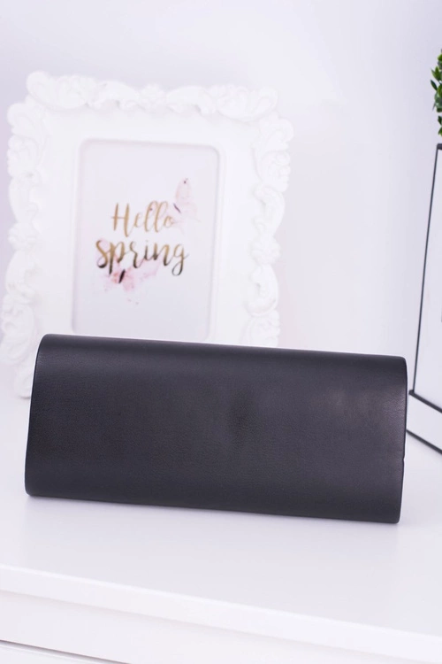 Czarna Kopertówka Złoty Łańcuch Perły