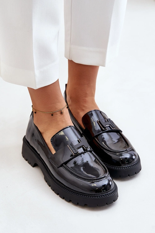 Mokasyny Damskie Lakierowane Vinceza 62187 Czarne