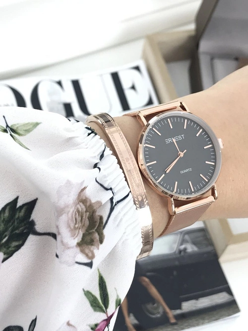 Damski Zegarek Ernest Lena Różowe Złoto