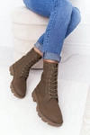 Damskie Botki Workery Zielone Haley