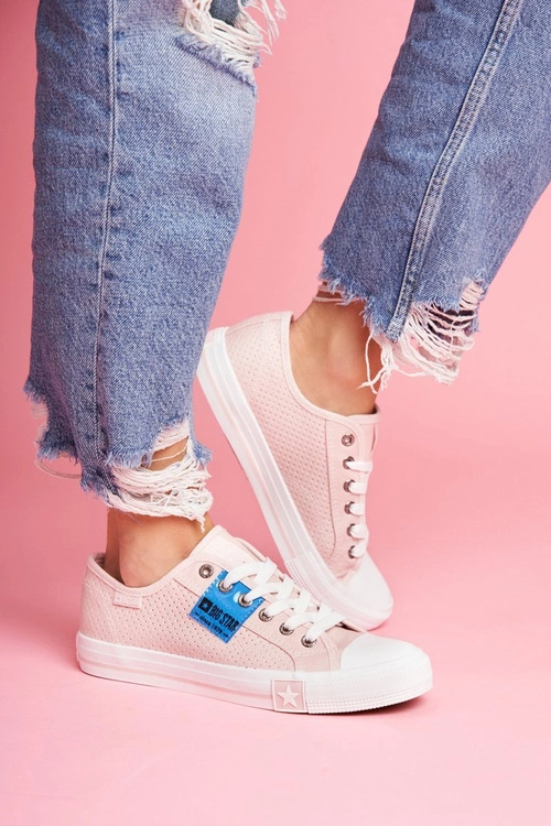 Damskie Trampki Big Star Ażurowe Różowe FF274033