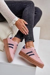 Sneakersy Damskie Na Platformie Różowe Egelia