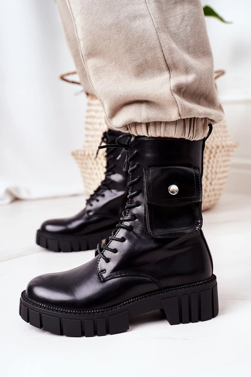 Ocieplane Workery Z Kieszenią Czarne Awesome