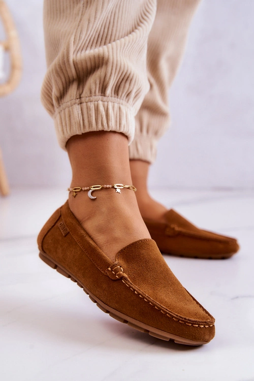 Damskie Zamszowe Mokasyny Big Star JJ274660 Camel
