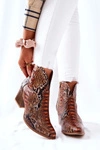 Botki Kowbojki Lewski Brązowy Wężowy Wzór EV28