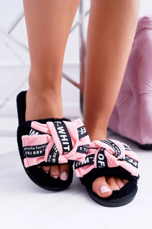 Damskie Różowe Klapki Z Napisami Lu Boo News