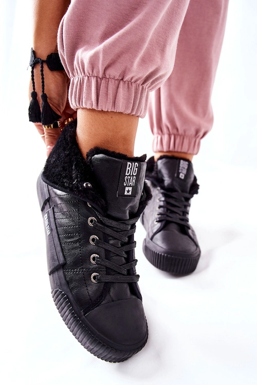Damskie Ocieplane Trampki BIG STAR II274155 Czarne