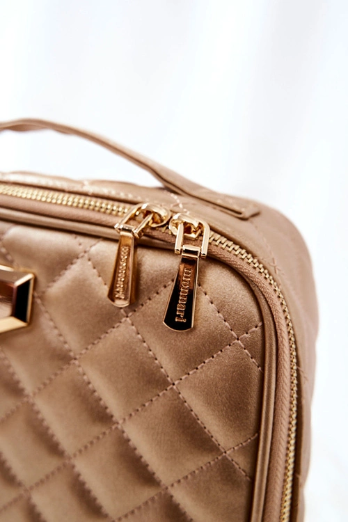 Duża Kosmetyczka Pikowana Monnari CSM0040-023 Złota