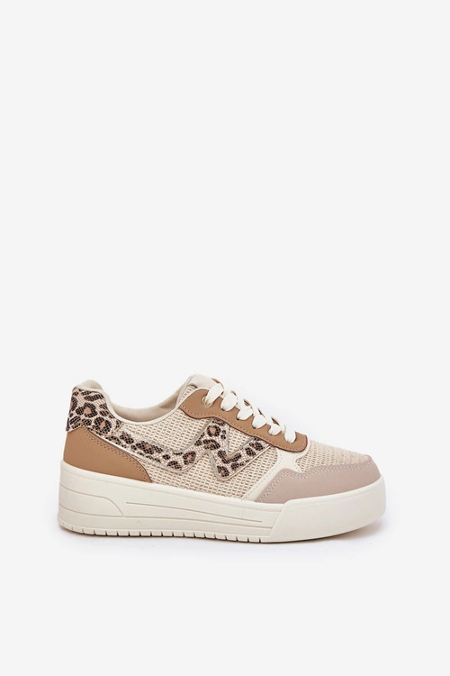 Buty Sportowe Damskie Na Platformie Panterka Khaki Lorori