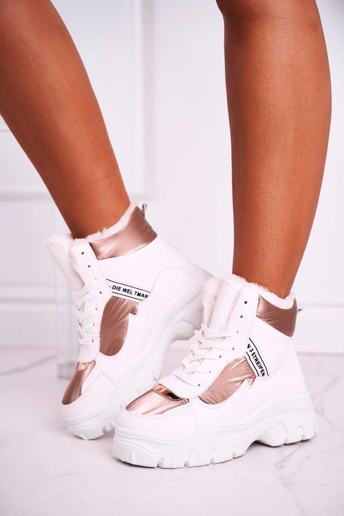 Damskie Sportowe Śniegowce Z Futerkiem Białe Euphoria