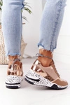 Damskie Sneakersy Na Koturnie Różowe Złoto Avery