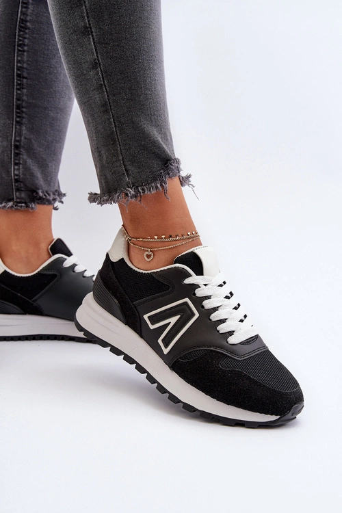 Damskie Sneakersy Buty Sportowe Czarne Daisee