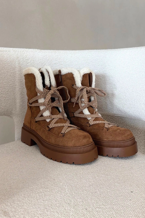 Śniegowce Damskie Z Kożuszkiem Camel Irmara