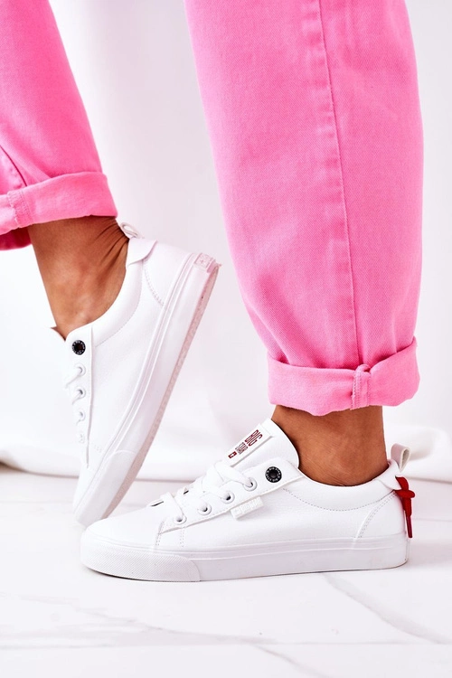 Damskie Skórzane Tenisówki BIG STAR GG274160 Białe