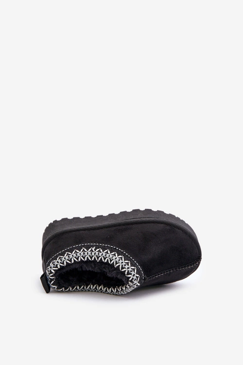 Śniegowce Botki Dziecięce Na Platformie Ocieplane Futerkiem Czarne Vilabria