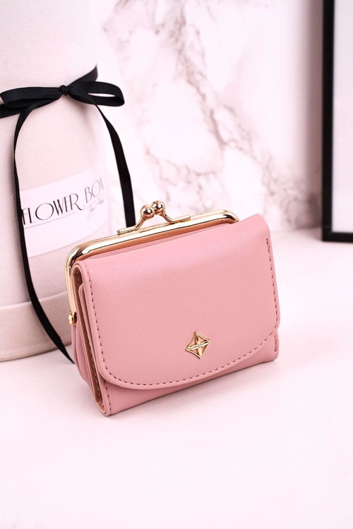 Mały Portfel Damski Zapinany Na Bigiel MILANO Jasno Różowy