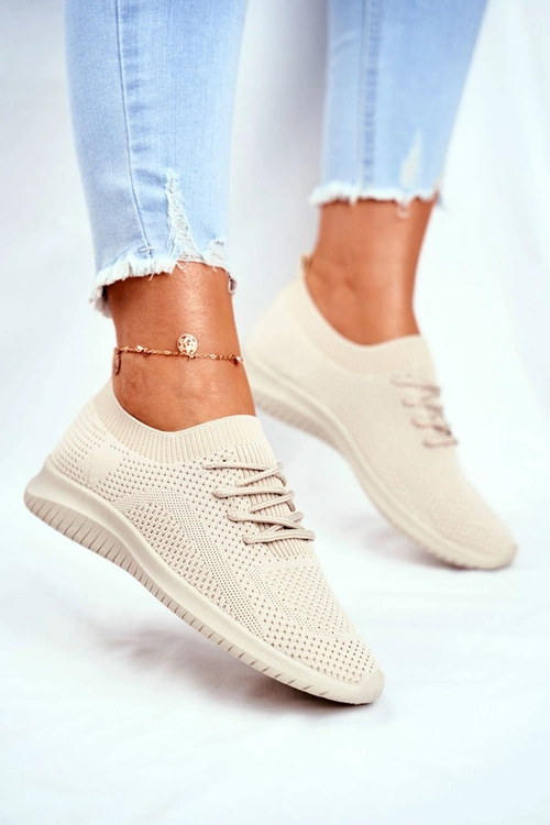 Sportowe Damskie Buty Lekkie Beżowe Glorias