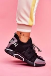 Sportowe Damskie Buty Z Suwakiem i Ściągaczem Czarno Szare Terfin