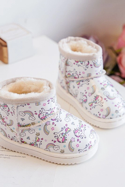 Botki Śniegowce Dziecięce Wzorzyste Beżowe Elenet