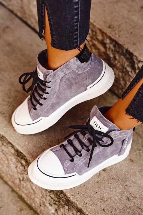 Damskie Sportowe Skórzane Obuwie GOE Szare GG2N3079