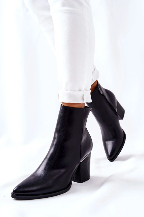 Klasyczne Botki Na Obcasie Czarne Airah