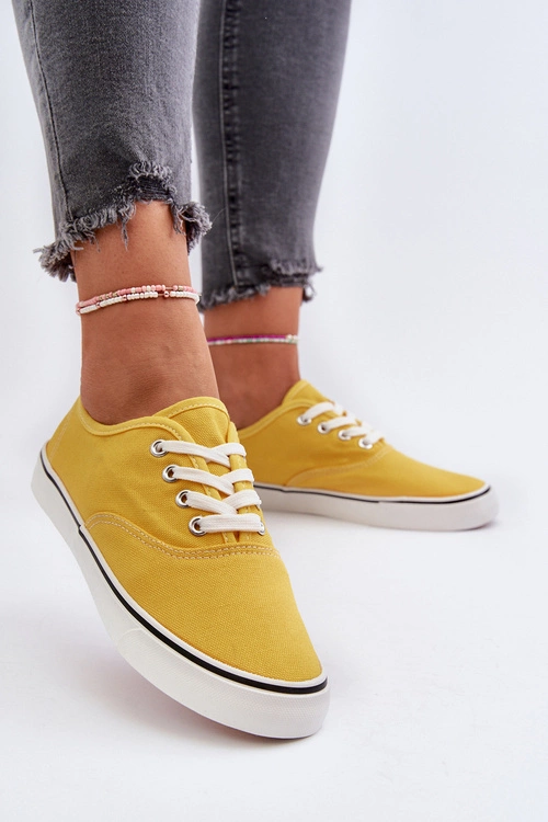 Tenisówki Trampki Damskie Klasyczne Żółte Olvali