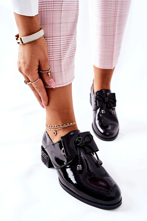 Lakierowane Półbuty Sergio Leone PB260 Czarne