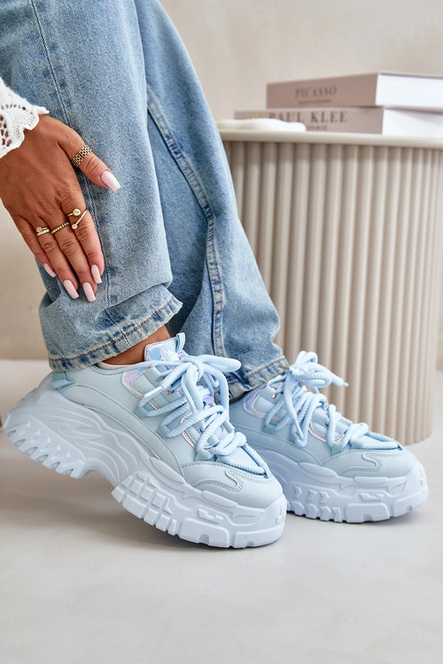 Sneakersy Damskie Na Masywnej Podeszwie Niebieskie Nevela