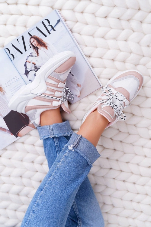 Sportowe Damskie Buty Gruba Podeszwa Nude Fina