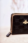 Damski Mały Portfel Z Ozdobą Czarny Sanchos