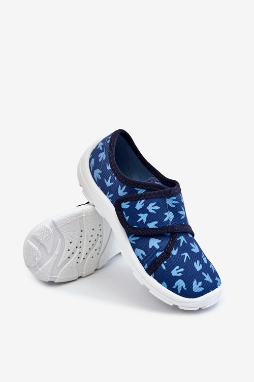 Dziecięce Papcie Befado Ślady Dinozaura 974X476 Granatowe