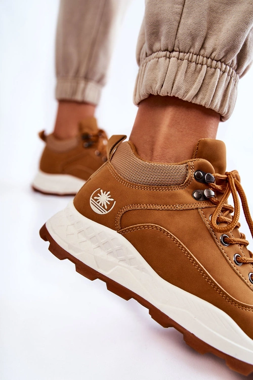 Damskie Ocieplane Buty Trekkingowe Trapery Camel Otto