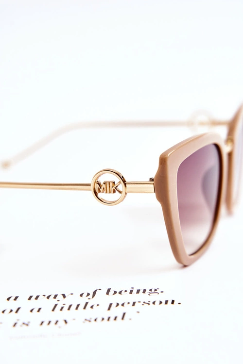 Damskie Okulary Przeciwsłoneczne Kocie Oczy M2351 Beżowe