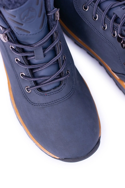 Ocieplane Polarem Granatowe Męskie Buty Trekkingowe Preventi