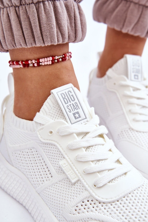 Damskie Wygodne Sneakersy Memory Foam System Big Star LL274415 Białe