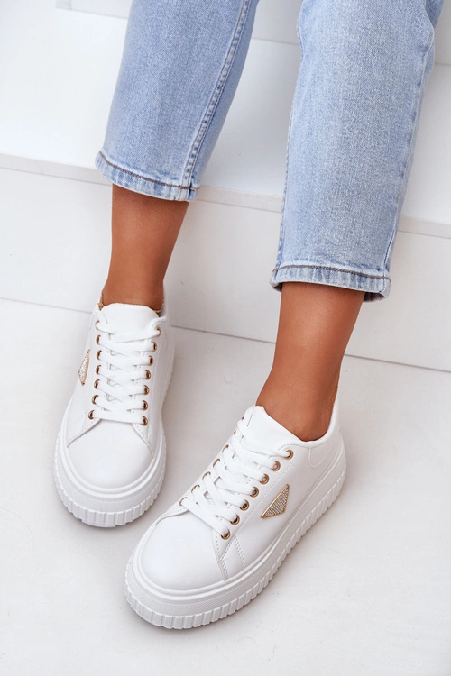 Stylowe Sneakersy Na Masywnej Platformie Białe Vallexia