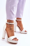Sandały Na Wysokim Obcasie Białe Mandy