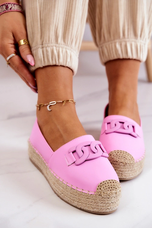 Klasyczne Espadryle Na Platformie Różowe Julianne