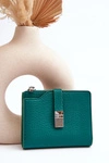 Damski Portfel Portmonetka Z Ekoskóry Zielony Lazara